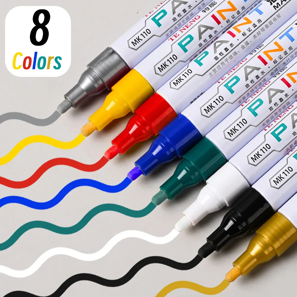 8 Kolorów Pisak robić Naprawy Rys Samochodowych Szybkoschnący Lakier robić Retuszu Wodoodporny znacznik robić Opon i Felg Pisaki robić Lakieru Samochodowego