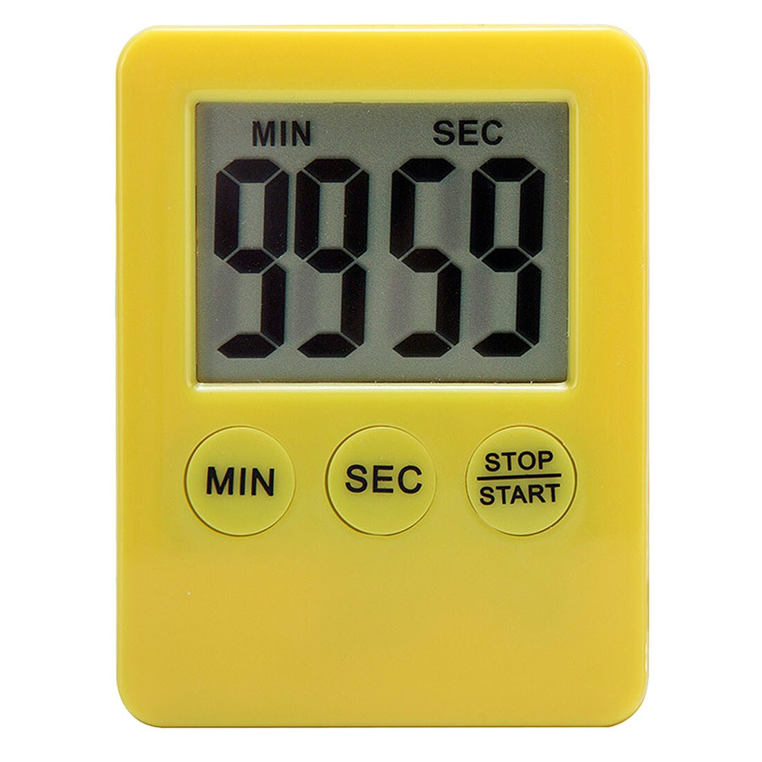 Multifunctional Super Thin LCD Digital Screen Kitchen Timer Square Cooking Count Up Countdown Alarm Magnet Clock Temporizador: YELLOW