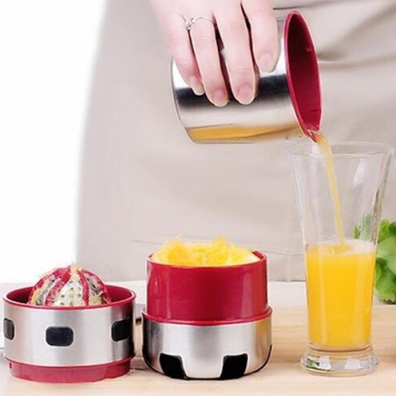 Powerful Stainless Steel Orange Juicer Portable Manual Lid Rotation Citrus Juicer Lemon Orange Tangerine Juice Squeezer