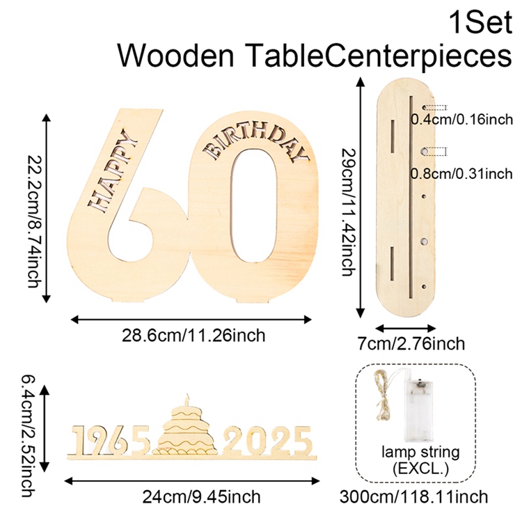 Numeri portato in legno con luci Insegna fai-da-te illuminata per artigianato artistico Decorazioni per feste di compleanno fai-da-te di età 18 30 40 50 60 Decorazioni in legno: Grigio chiaro