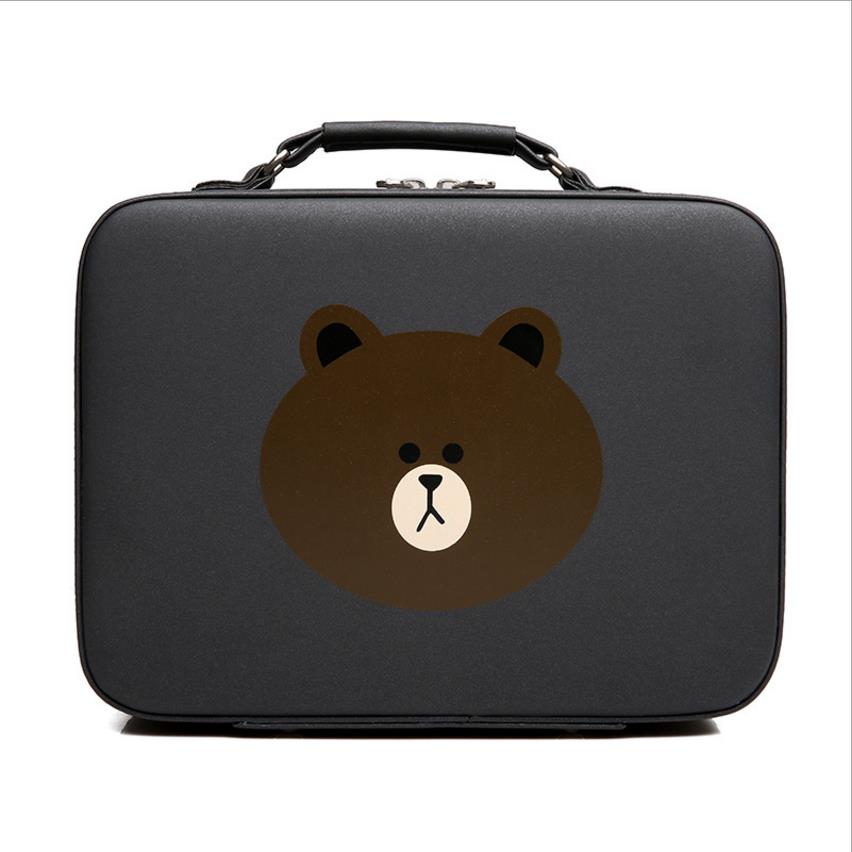 19 Korean version of the bear cosmetic bag portable large-capacity storage bag simple compact cute portable cosmetic case