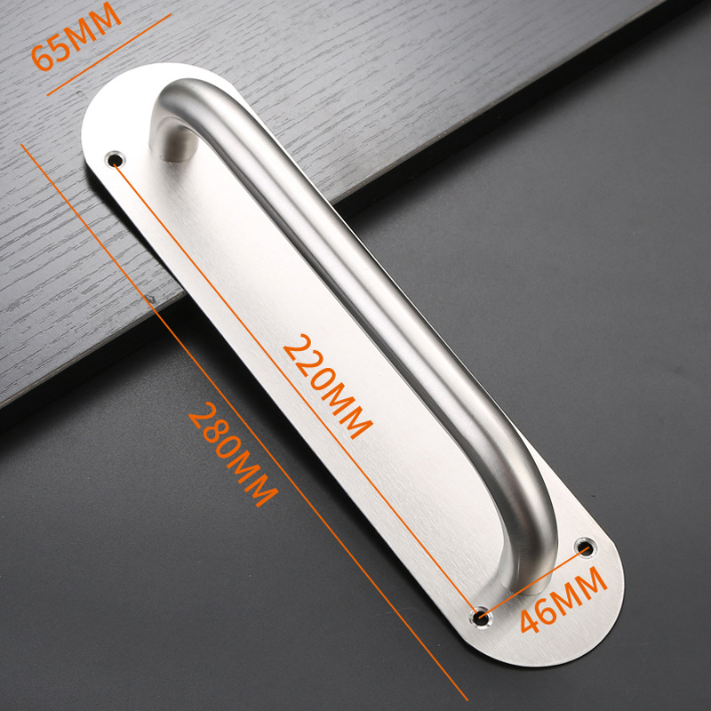 Pull Push Door Plate Handle Stainless Steel Heavy Duty Barn Door Pull for Shed Commercial Fire Door Mounting Accessories: BRONZE