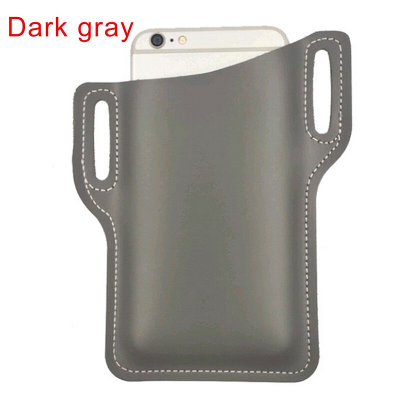 Pocket Belt Clothing Bag Waist Bag Men Casual Leather Retro Fanny Pack Belt Bag Pouch For women Travle Phone Bag: dark grey