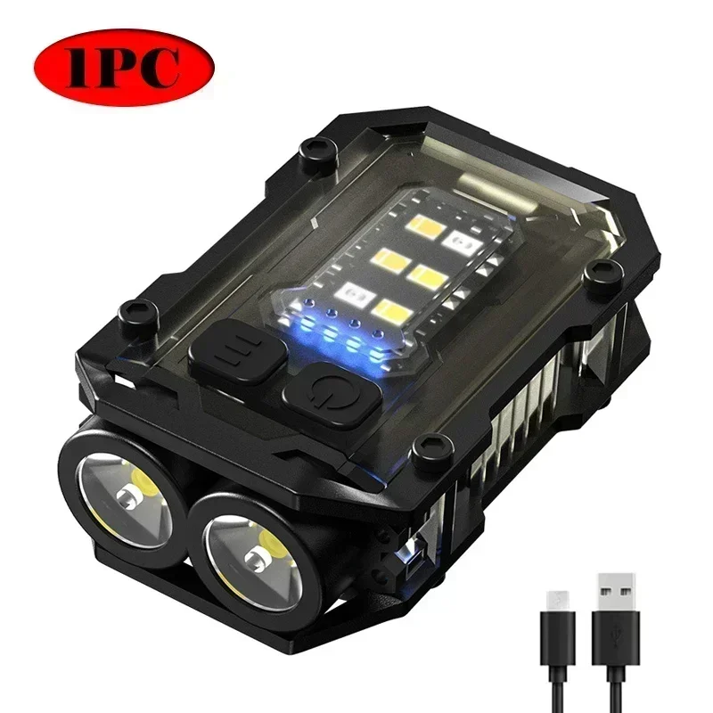 BALDR Portable Mini Keychain Flashlight Led Bright EDC Torch Magnetic Cap Clip Lamp Flash Light Outdoor Camping Fishing Tools: WHITE