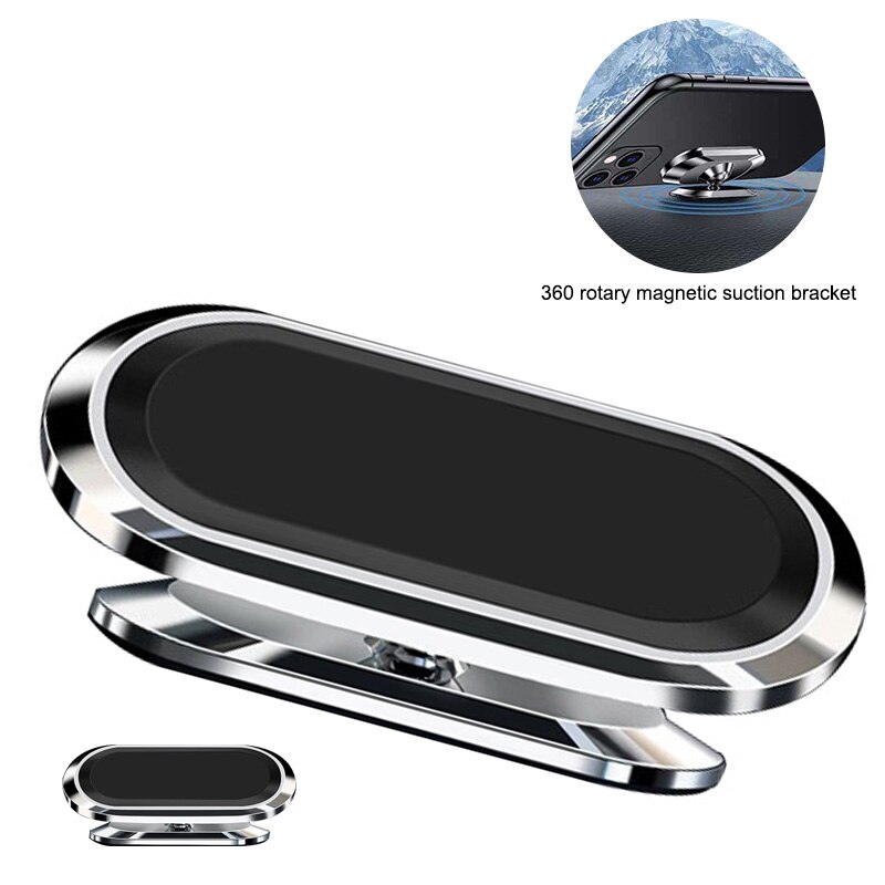 Metal Magnetic Phone Holder 360 Rotating Car Phone Holder Stand Metal Magnet Car Support Suitable for All Smart Phones