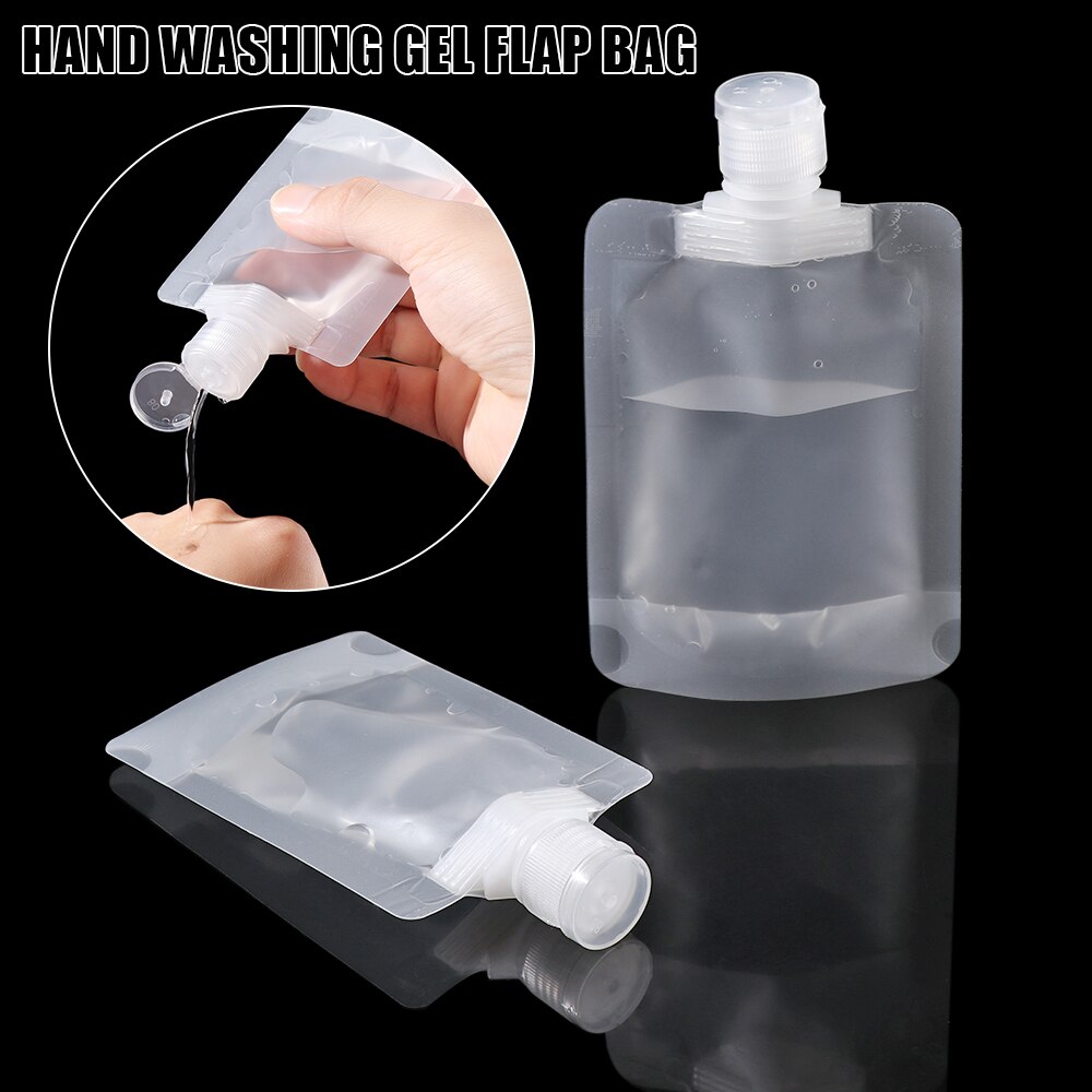 50ml/100ml Spout Bag Liquid Stand Pouch Durable Clear Travel Mini Bag Disposable Liquid Shampoo Lotion With Spout Sealed Bag