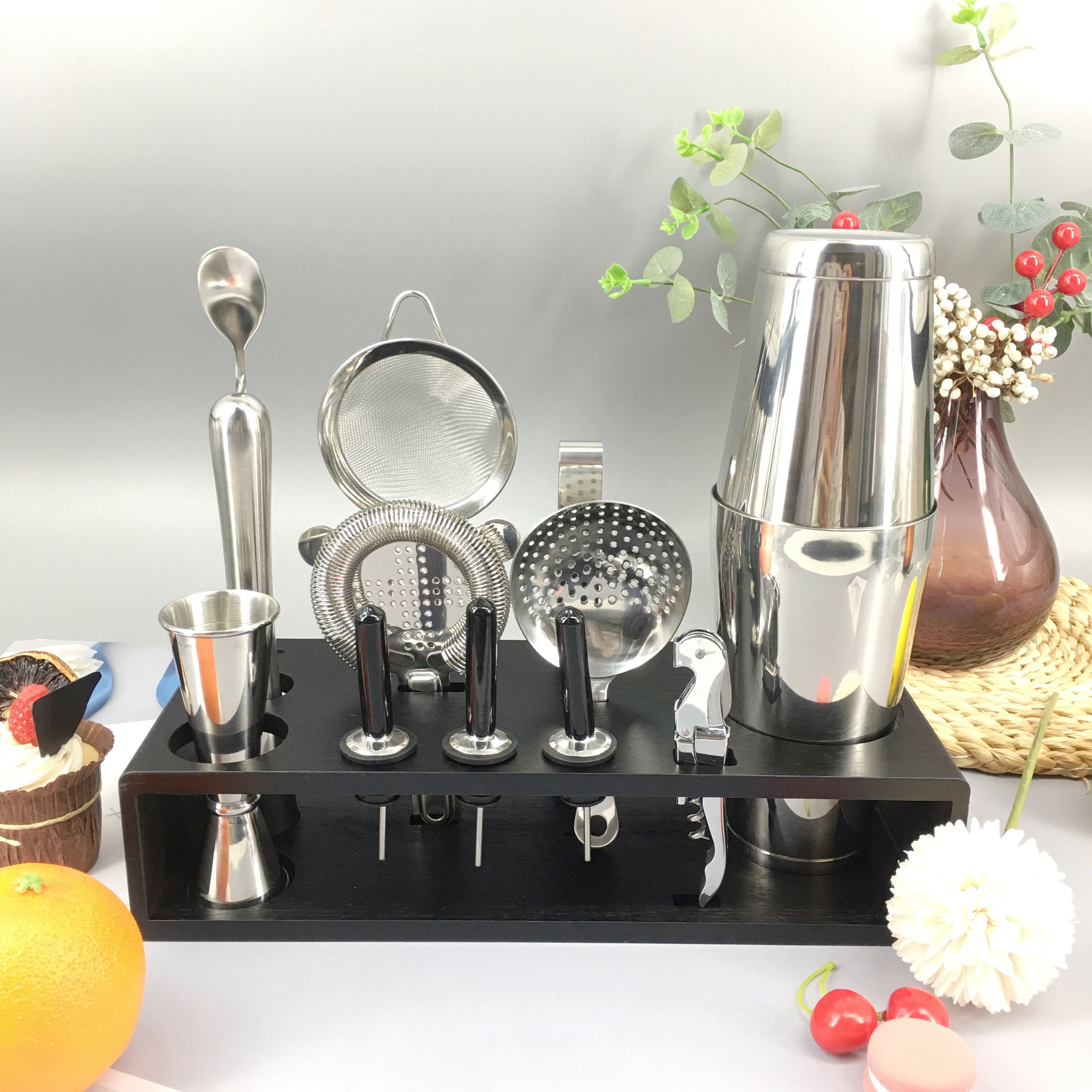 Bartender Cocktail Boston Shaker Barware Set AmeriBcan style stainless 304 steel Boston cocktail shaker 14 Piece