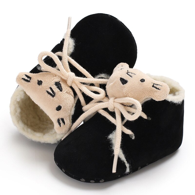 Schattige Kleine tijger Winter Sneeuw Baby laarzen Crib Bebe Jongens Meisjes Super Warm Houden Pu Baby Peuter schoenen kant -up booties