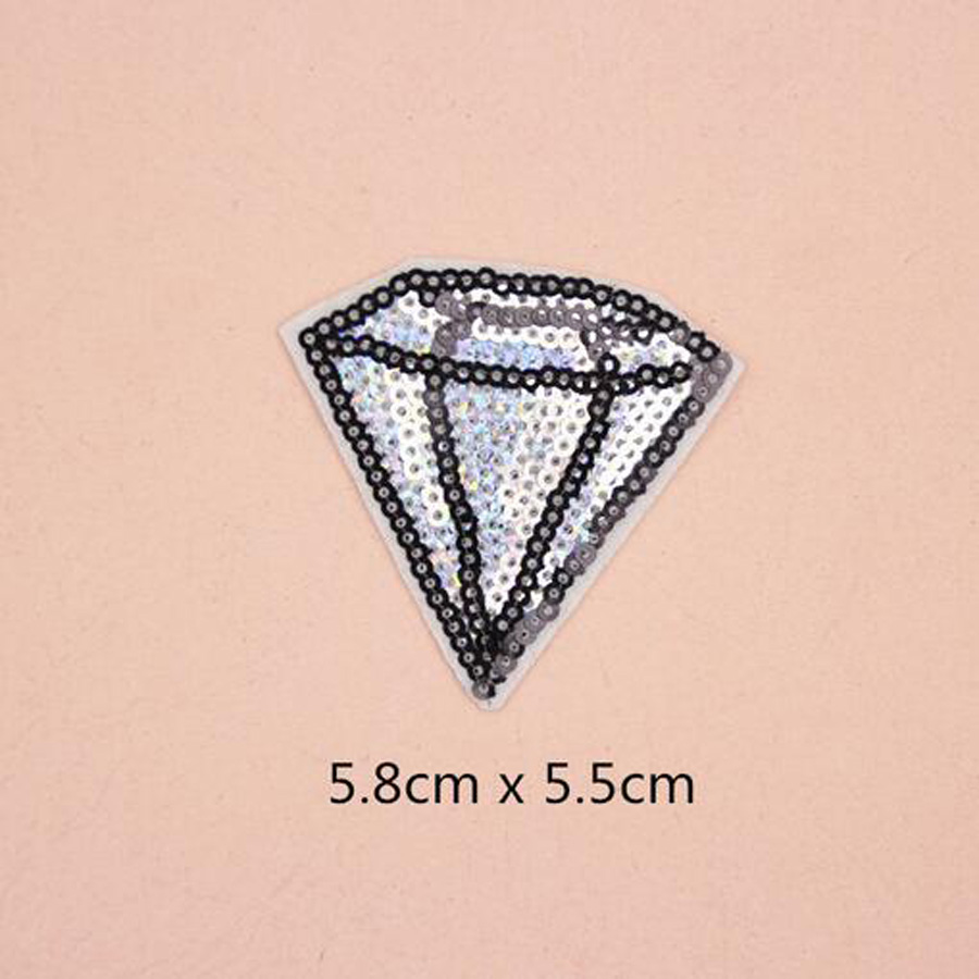 1PC Paillette Sequins Embroidered Patches Clothes Stickers Bag Sew Iron On Applique DIY Apparel Sewing Clothing Accessories BU20: BU20N5 Diamond