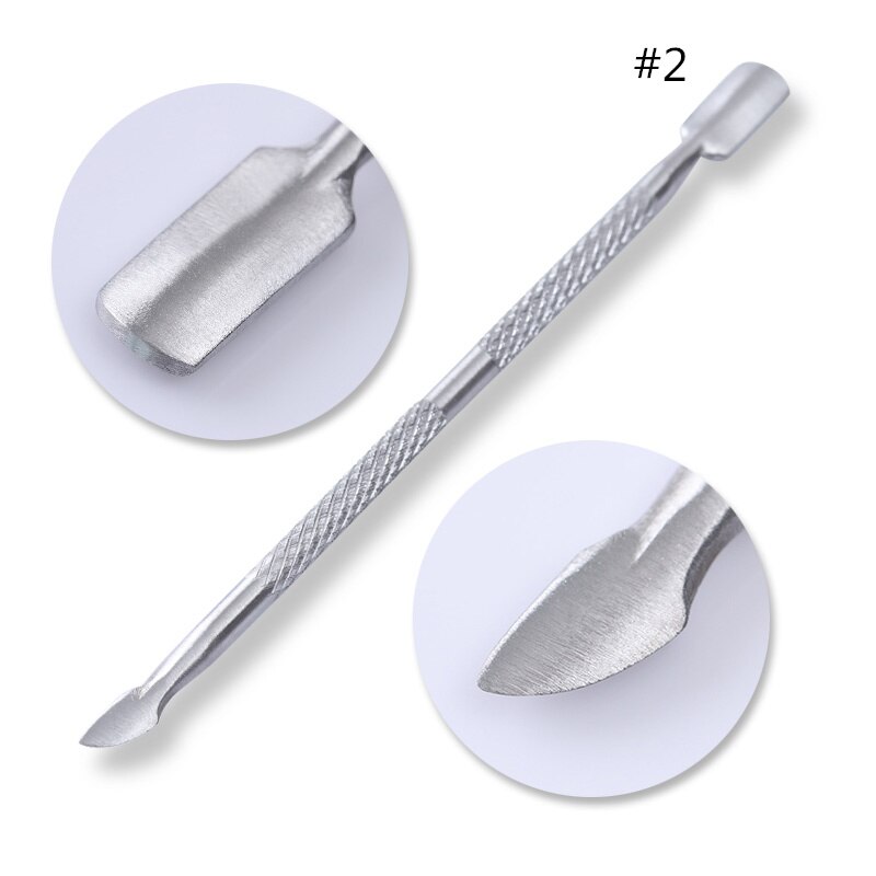 Dual-end Nail Cuticle Pusher Remover Stainless Steel Nail Art DIY Tools: 2