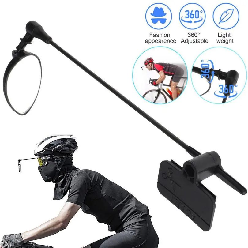 Fahrradhelm-Rückspiegel, 360 Grad verstellbar, breit, leicht, Fahrrad-Reitspiegel, Fahrrad-Rückspiegel, Zubehör
