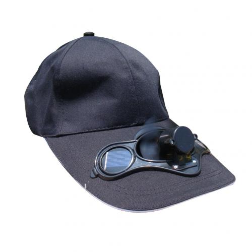 Gorro de pesca con energía Solar para hombre y mujer, gorro de verano con ventilador fresco, ahorro de energía, No requiere baterías, para playa,: Negro