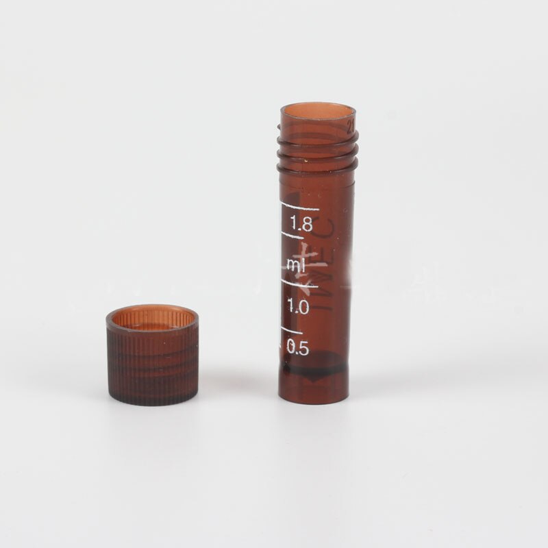 500pcs/lot 1.8ml PP Cryotube Brown Protected from Light with Scale Laboratory dedicated Cryovial Vials