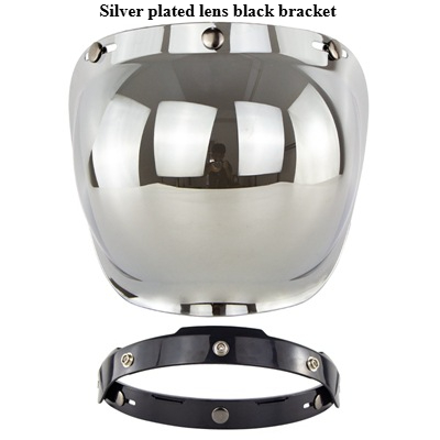 Motorhelm Retro Helm Halve Helm Bubble Spiegel Drie Knop Veiligheid Winddichte Lens met Beugel Set Visera Accessoires: Beige