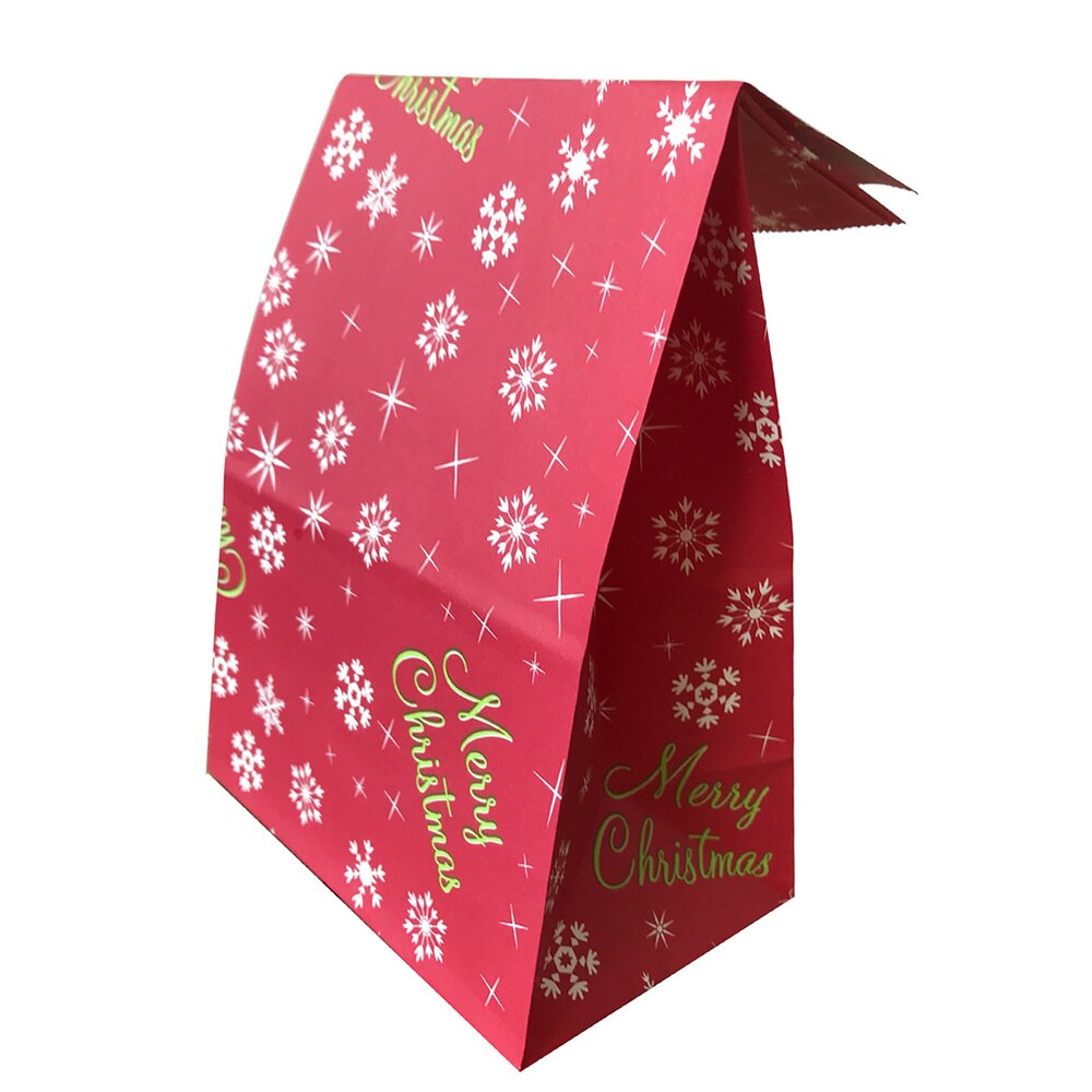 Sneeuwvlokken Candy Bags Sneeuwpop Merry Christmas Gasten Verpakking Dozen 2022 Jaar Christmas Party Decor 5/10Pcs