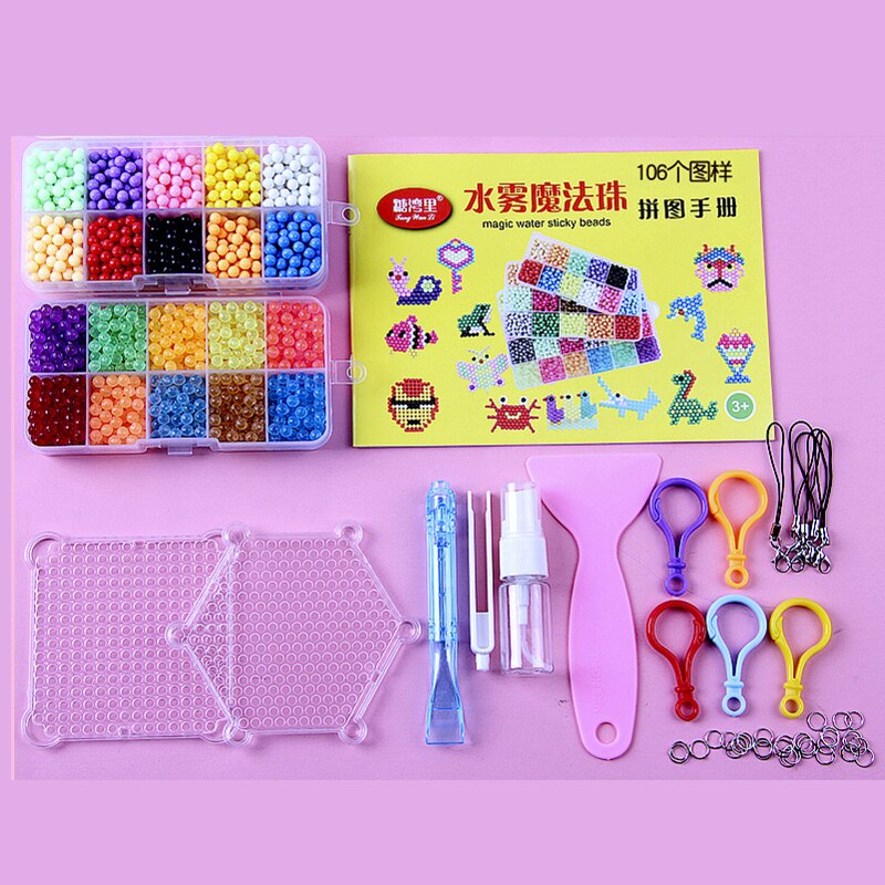 Kinder DIY Magie Wasser Klebrige Aqua Perlen Kit 5mm Sicher PVA Ball Perlen Handwerk Werkzeug Set Nicht Bügeln box für Kinder