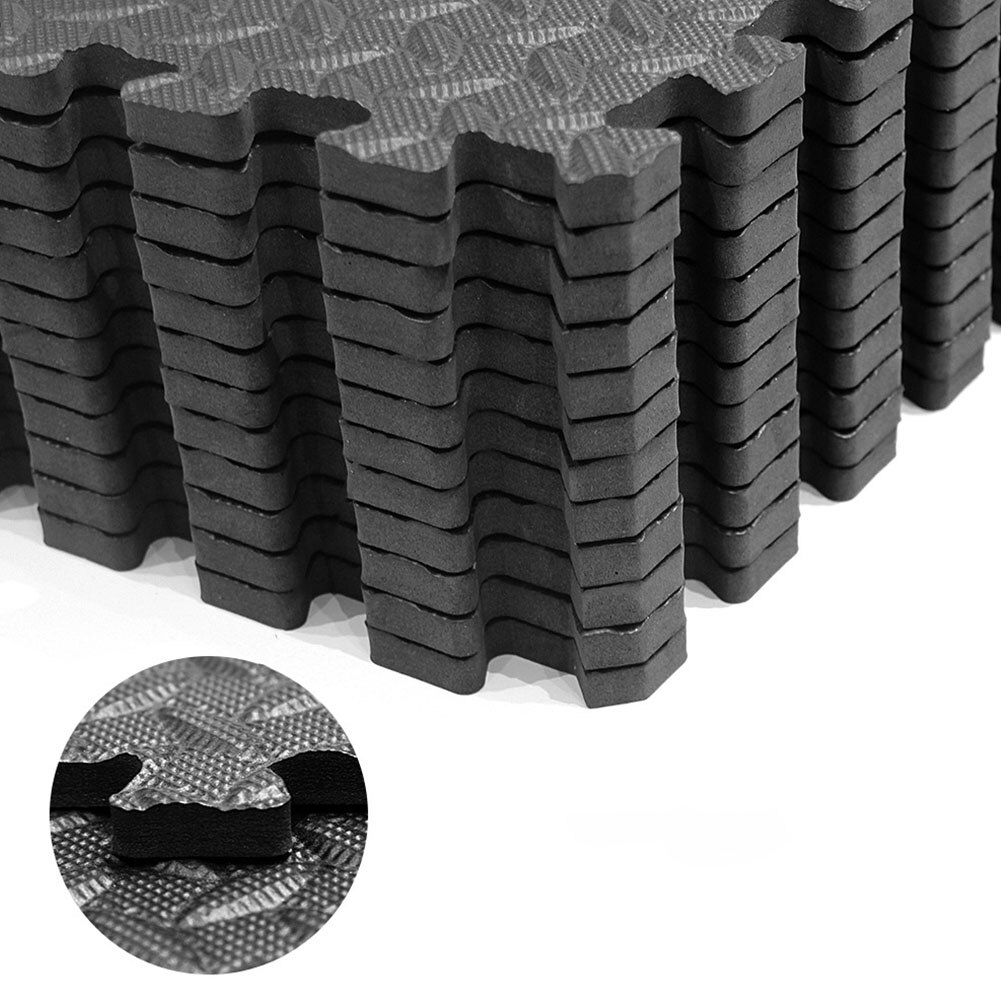 12pcs Thickened Interlocking Exercise Floor Mat Fitness Equipment Tiles Portable Home Gym EVA Foam Shock Absorbing Workout
