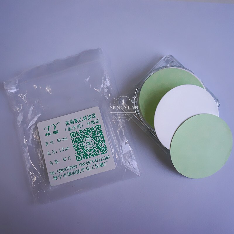 Membrana microporosa hidrofóbica de filtración de miliporos, 50/100 piezas, diámetro de 13mm a 100mm, tamaño de poros múltiples