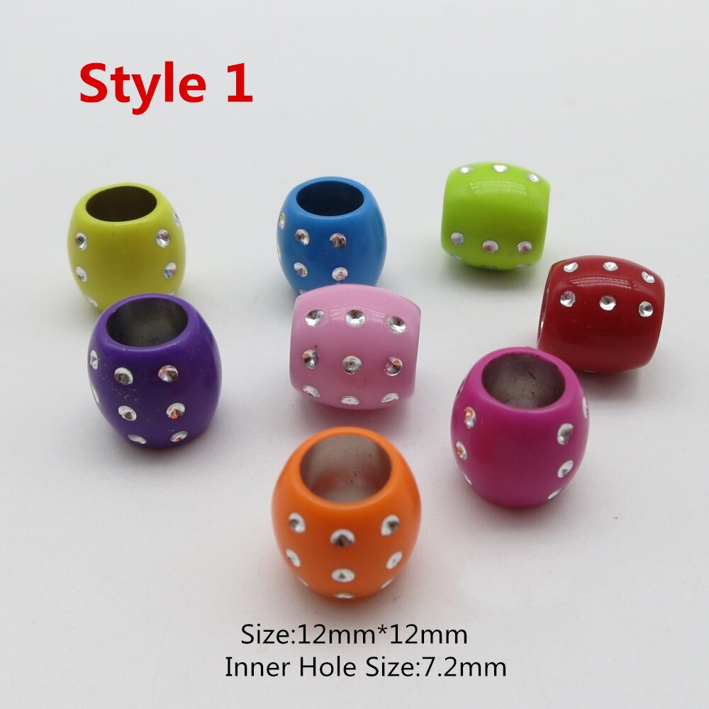 10pcs-20pcs coloured Crochet Braids hair dread dreadlock beads tube rings for Braiding Hair accessories for kids girls women