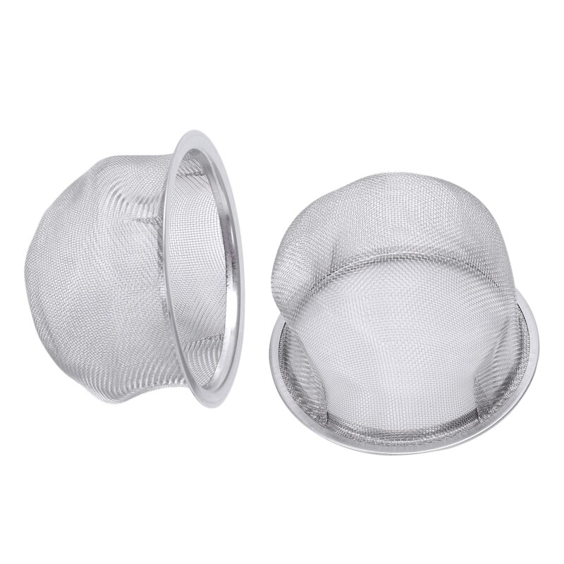 2 Pcs Stainless Steel Drainer Mesh Tea Strainer Teapot Filter Silver