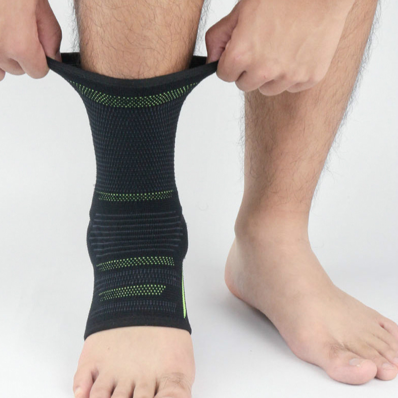 1 Stck Silikon gepolstert Knöchel Ärmeln Unterstützt FußBall fußBall Lauf Gestrickte Kompression Knöchel Fuß Anti Verstauchung Kieselsäure Gel Pad