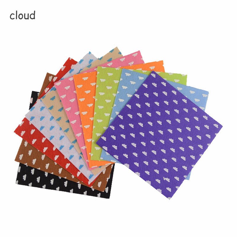 10 Sheet 15x15cm 1mm Thickness Arts Crafts Sewing Felt Cloth Pattern Bundle Felt DIY Craft Non Woven Fabric Home Decor