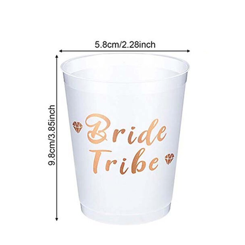 12pcs Team Bride Plastic Cup for Bridal Shower Wedding Decoration DIY Bachelorette Party Bride Cup Hen Night Bridesmaid