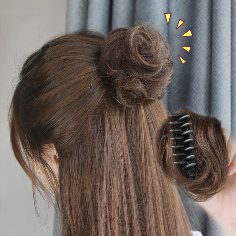 Aioosoo, moño de pelo moño rizado para mujeres, moño de Donut, extensiones de postizas, moño sintético de fibra de alta temperatura