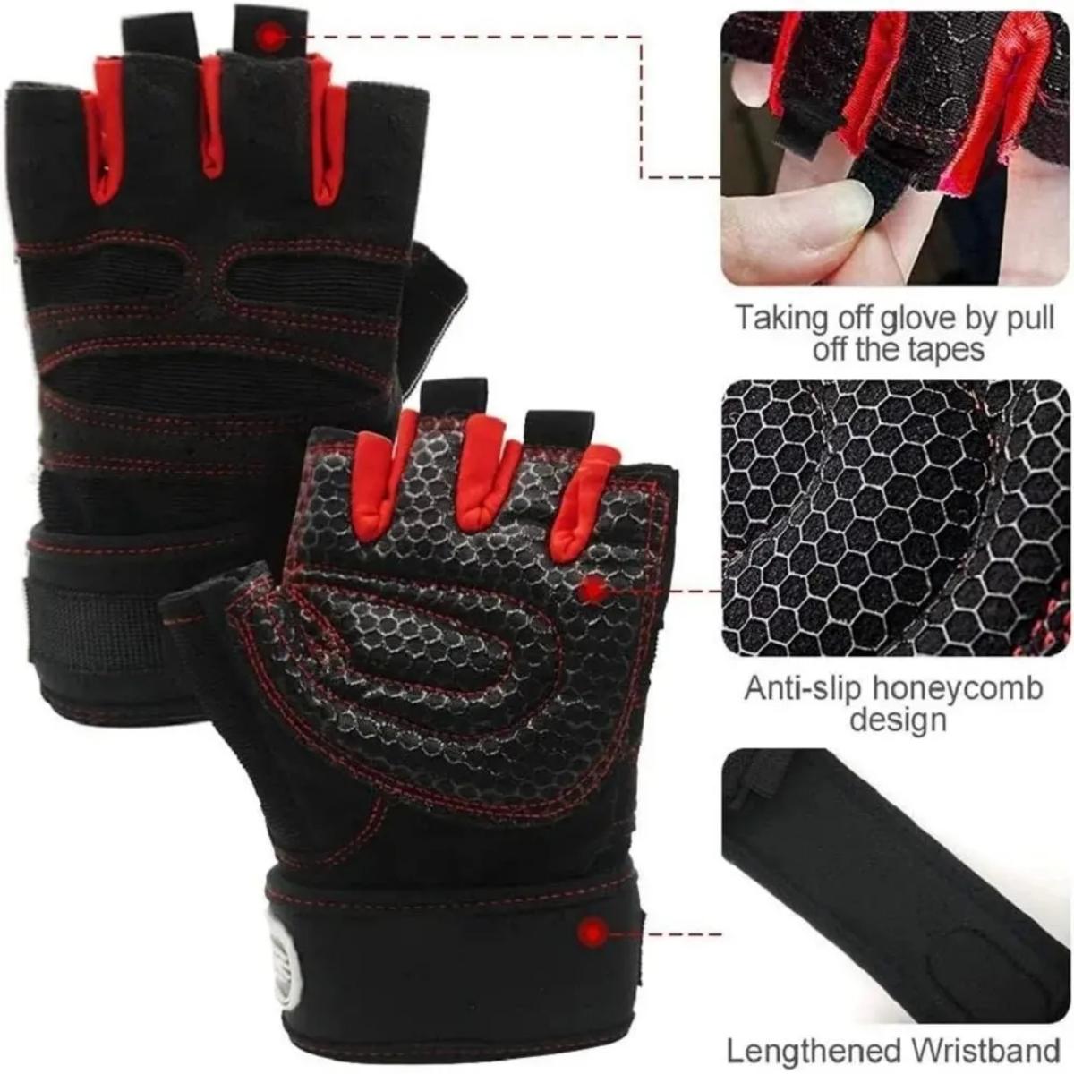 Outdoor Gym Gloves For Men Women Fitness Weight Lifting Wristband Gloves Body Building Training Sports Exercise Cycling Glove