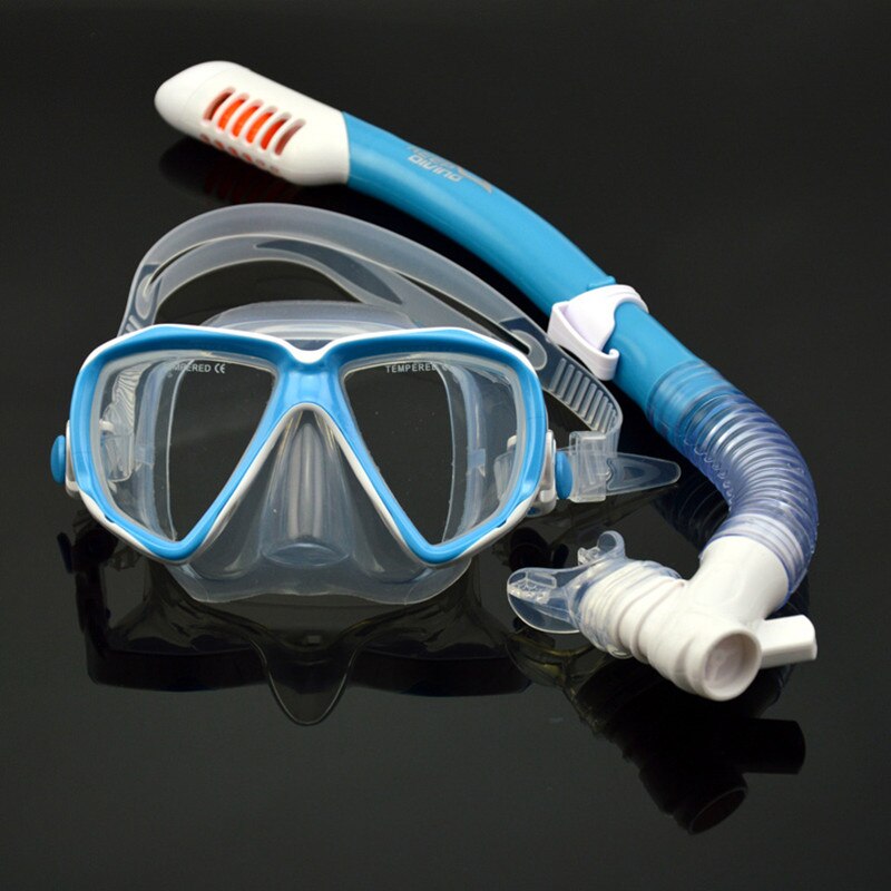 Tenere subacqueo maschere subacquee per bambini Snorkel vetro temperato Snorkeling Full Dry Snorkel Tube attrezzatura subacquea Snorkel occhiali Kid