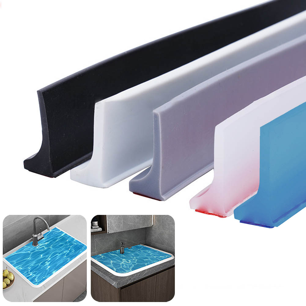 Silicone Shower Barrier Bathroom Water Stopper Water Barrier Retaining Strip Kitchen&Bathroom Dry/Wet Separation Sealing Strip