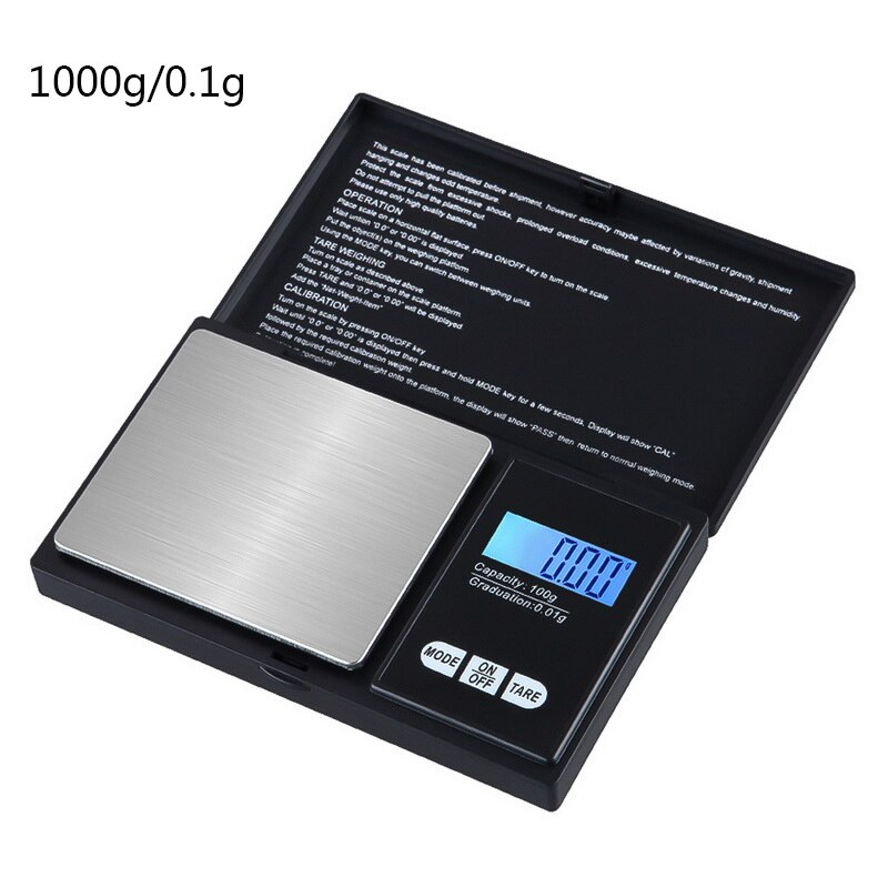 0.01 500g 1kg 3kg Portable digital Lab Weight Electronic Scales digital precision Laboratory Balance Medicine scale pocket Scale: 1000g-0.1g