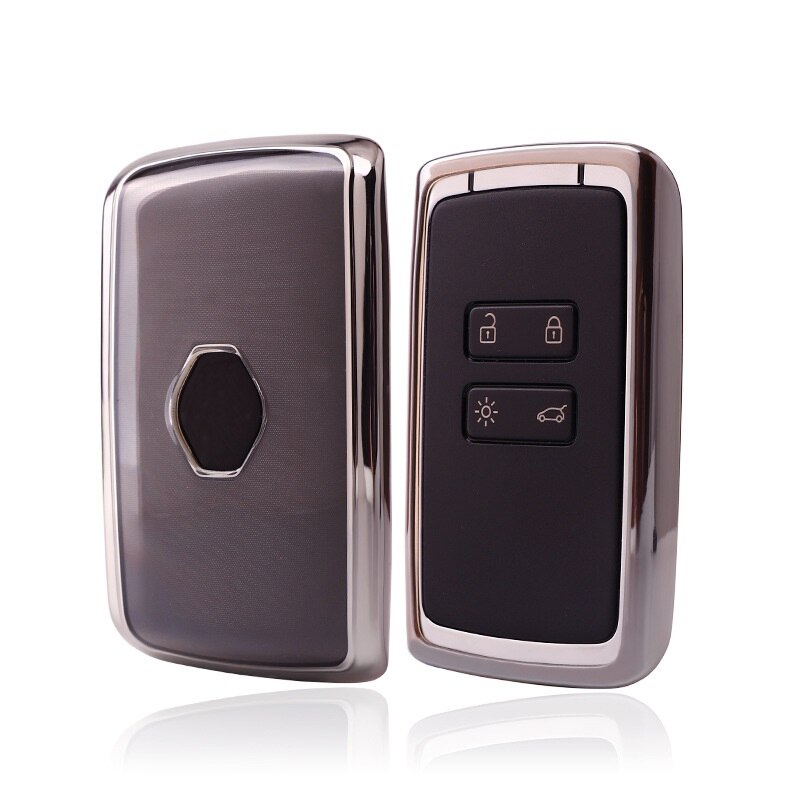 TPU Car Remote Key Case Cover for Renault Fluence Duster Megane Kadjar Clio Car Styling: Silver