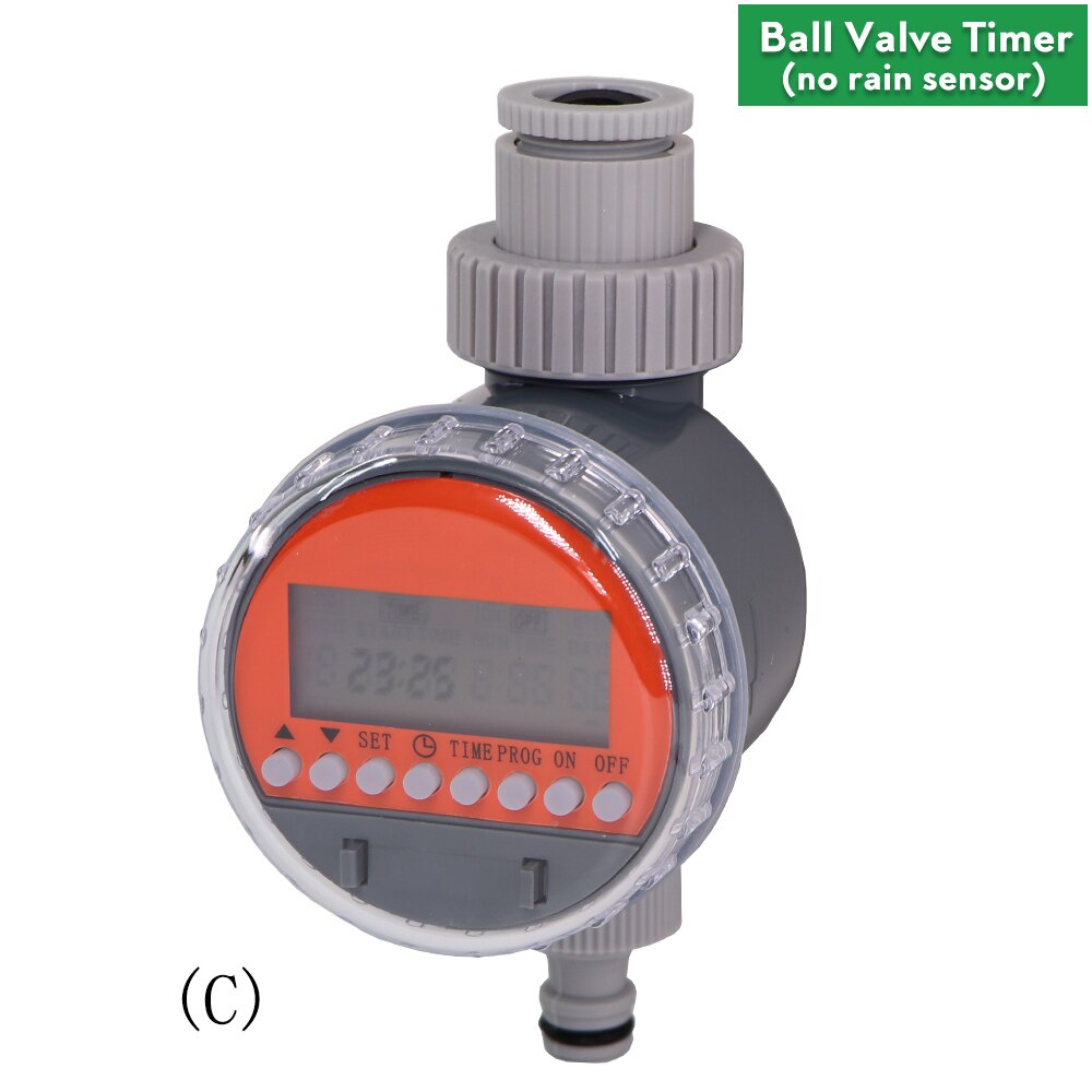 LCD Watering Timer Automatic Drip Irrigation Digital Programmable Garden Lawn Hose Faucet Water Controller Auto Manual Mode: C