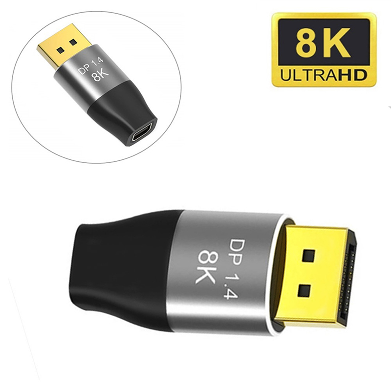 Mini conversor dp1.4 para dp padrão 8k60hz 4k144hz hd adaptador de conversão bidirecional displayport vídeo áudio estender plugue de fio