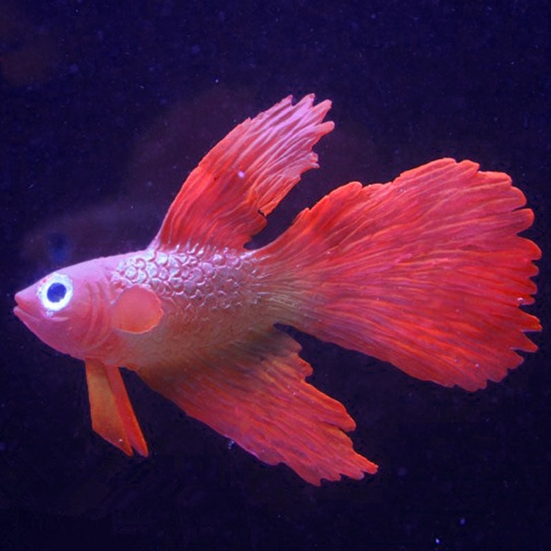 Artificial Soft Silicone Glowing Effect Betta Aquarium Fish Tank Ornament Decor