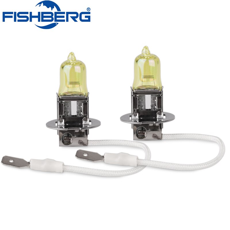 FISHBERG 2 stks H3 55 w Halogeen Auto Lamp 3000 k Halogeen Xenon Lamp 1600Lm Koplamp Lamp Xenon auto Mistlamp Auto Styling