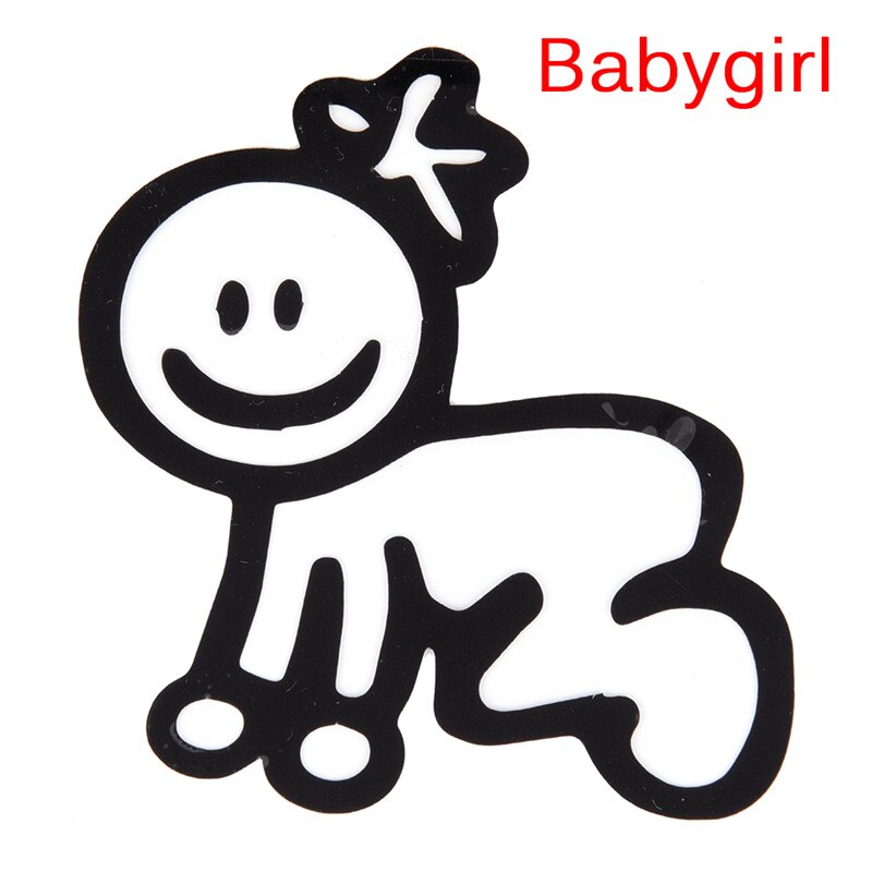 1set Lovely Custom Family Member Viny Decal Car Stick Figure DIY Adhesive Window Car Stickers Waterproof Auto Sticker: baby girl