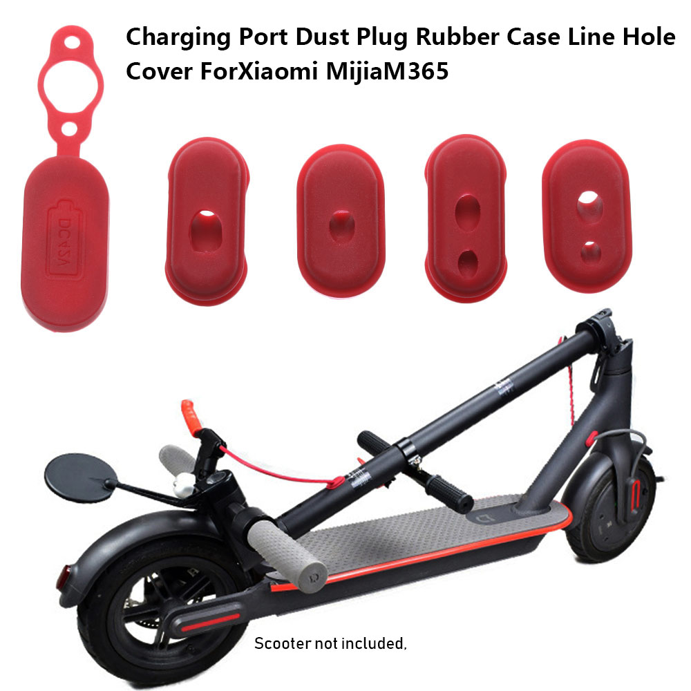 Couvercle de Port de Charge en caoutchouc pour XIAOMI M365, 4/5 pièces, rouge, bouchon anti-poussière, pièces pour Scooter électrique, accessoires de Skateboard