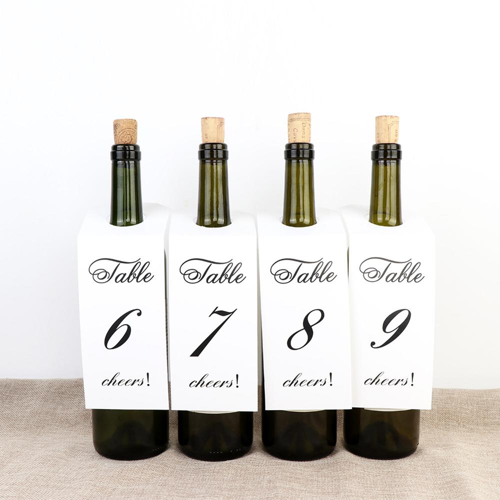 OurWarm Wedding Decoration Wine Bottle Number Cards Numbers 1-20 Paper Table Number Label Party Direction Signs