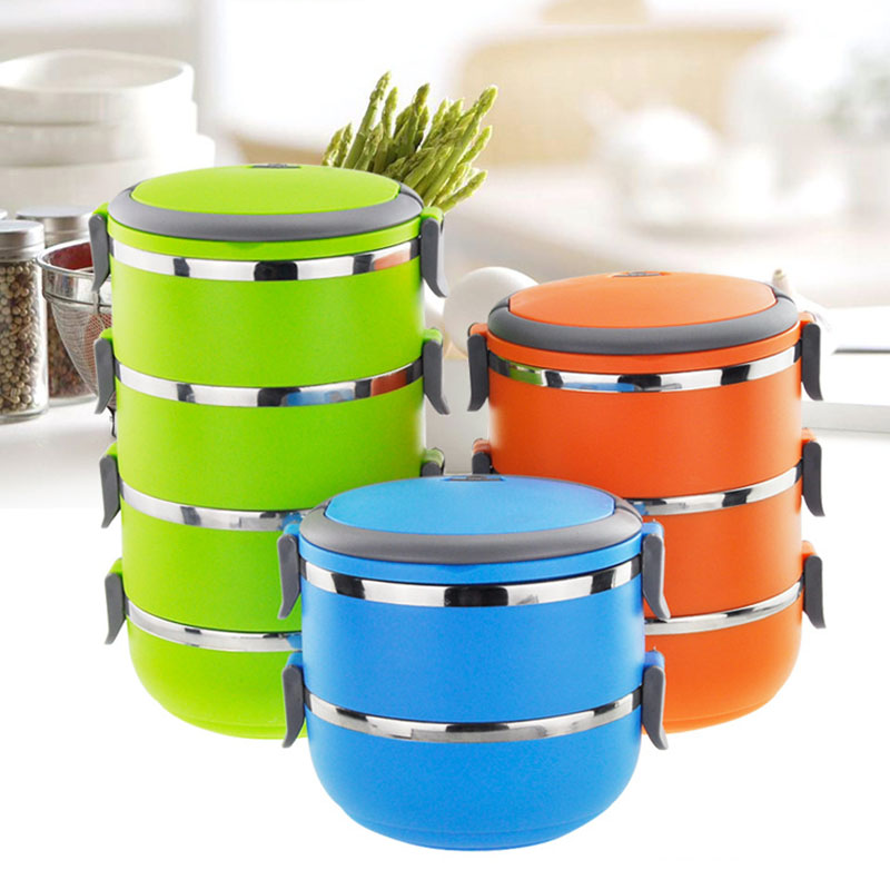 Thermal Insulated Lunch Box Bento Picnic Storage Mess Tin Food Jar Multilayer Stainless Steel For Outdoor Camping DIN889