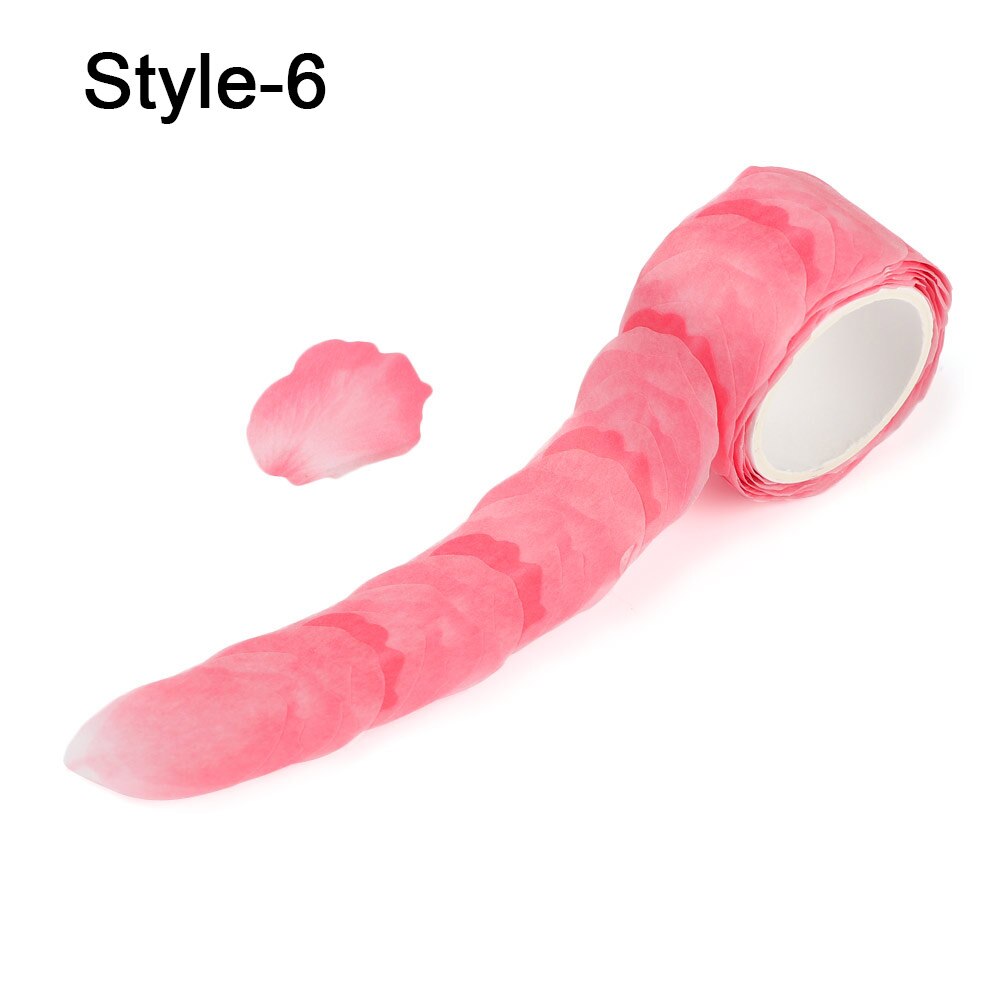 200Pcs/Roll Sakura Marking Tape Flower Petals Paper Tape Decorative Masking Tape Sticky Paper Scrapbooking Diary Paper Stickers: Style-6