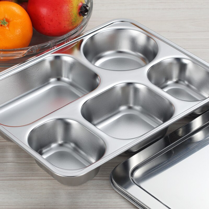 Stainless steel insulation snack plate seal tray bento lunch box insulated Thermal Food Container Tableware dinner plates