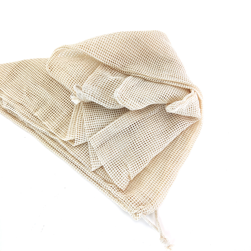 Bolsas de algodón orgánico reutilizables, bolsas de malla de algodón biodegradables, ecológicas, para almacenamiento de compras, para frutas, verduras y juguetes
