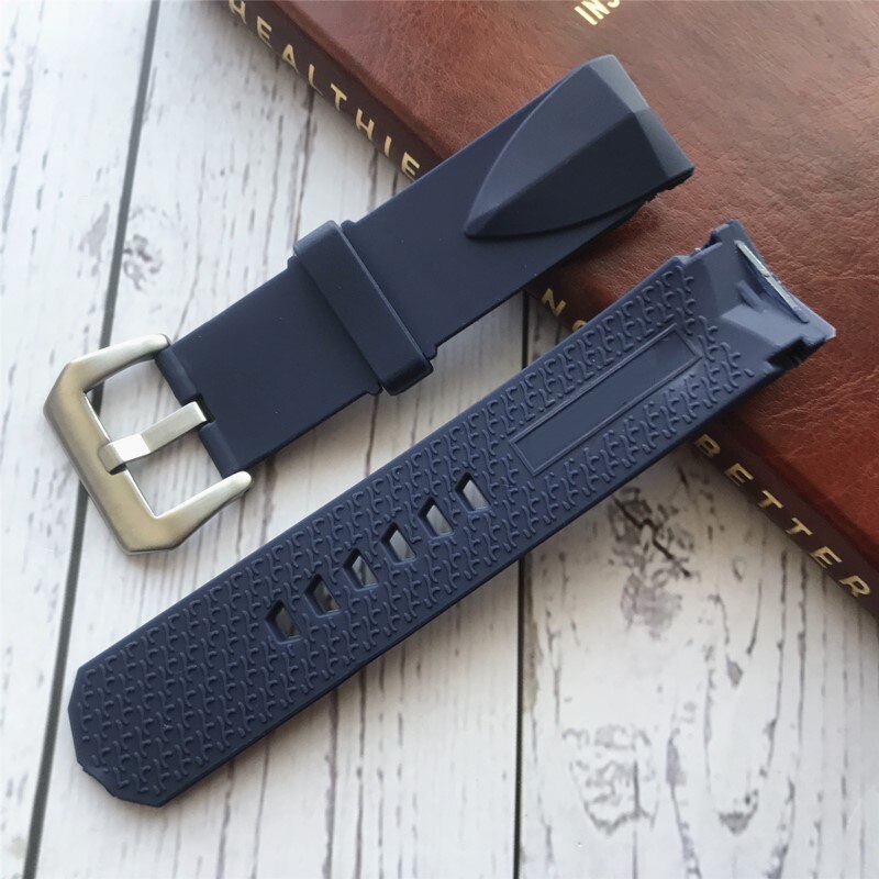 Watch Accessories Waterproof Rubber Strap Fits Admiral for corum Cup Watch Band 24mm Black Blue