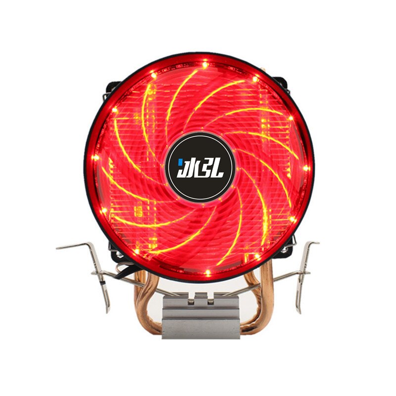 BINGHONG Intel Amd CPU Cooler Radiator RGB Cpu Cooler fan Cooling 8cm 2 Heatpipe For 775 1366 1151 1155 Am2 Fm2: (Red light) / 4PIN LGA INTEL AMD