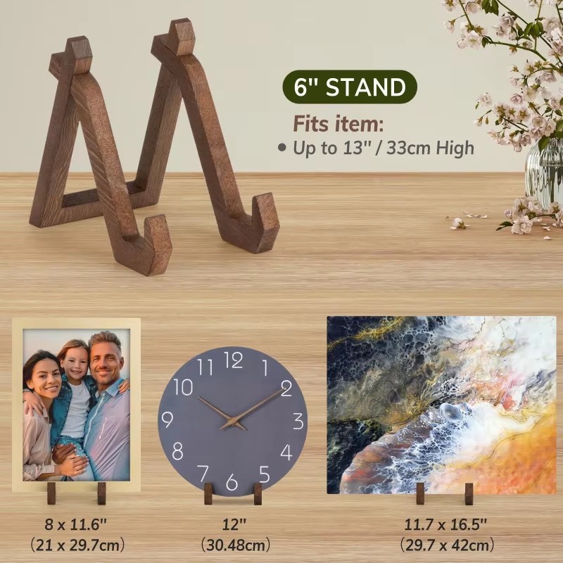 Holz Plattenhalter Anzeige Ständer Fotorahmen Ständer Rezept Buch Rekord Gestell Tischplatte Dekorative Bild Regal Heimat Dekoration