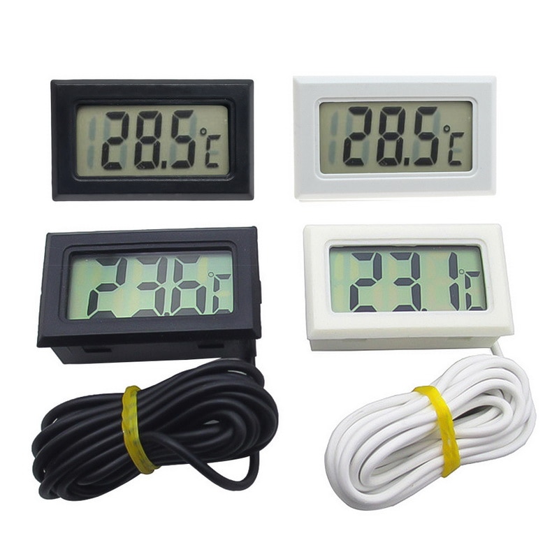 Mini sensor fugtighedsmåler termometer hygrometer gauge til køleskab akvarium digital lcd indendørs praktisk temperatur