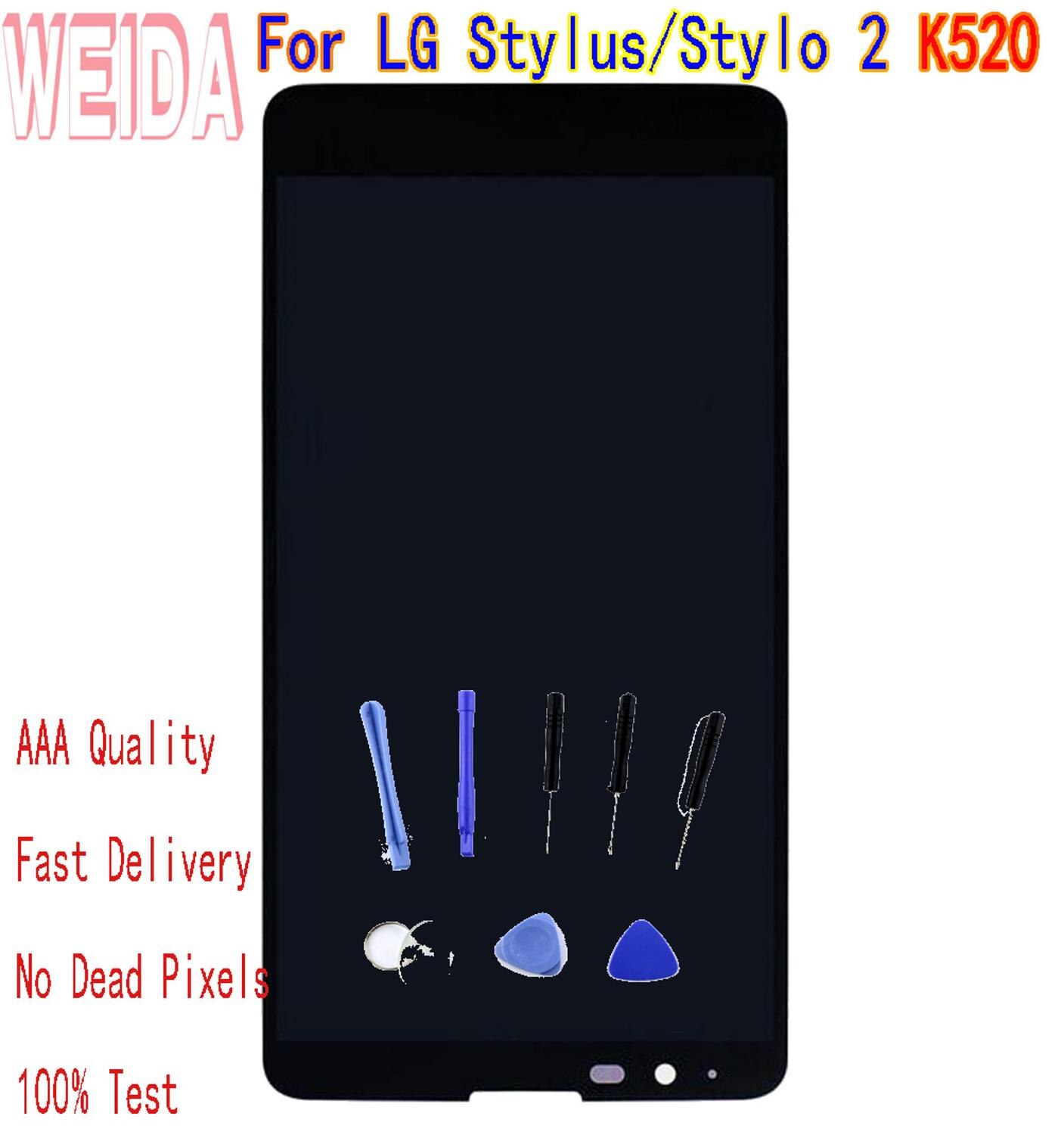 For LG Stylus/Stylo 2 K520 K520DY F720 LCD Display Touch Screen Digitizer Assembly Without Frame with free tool