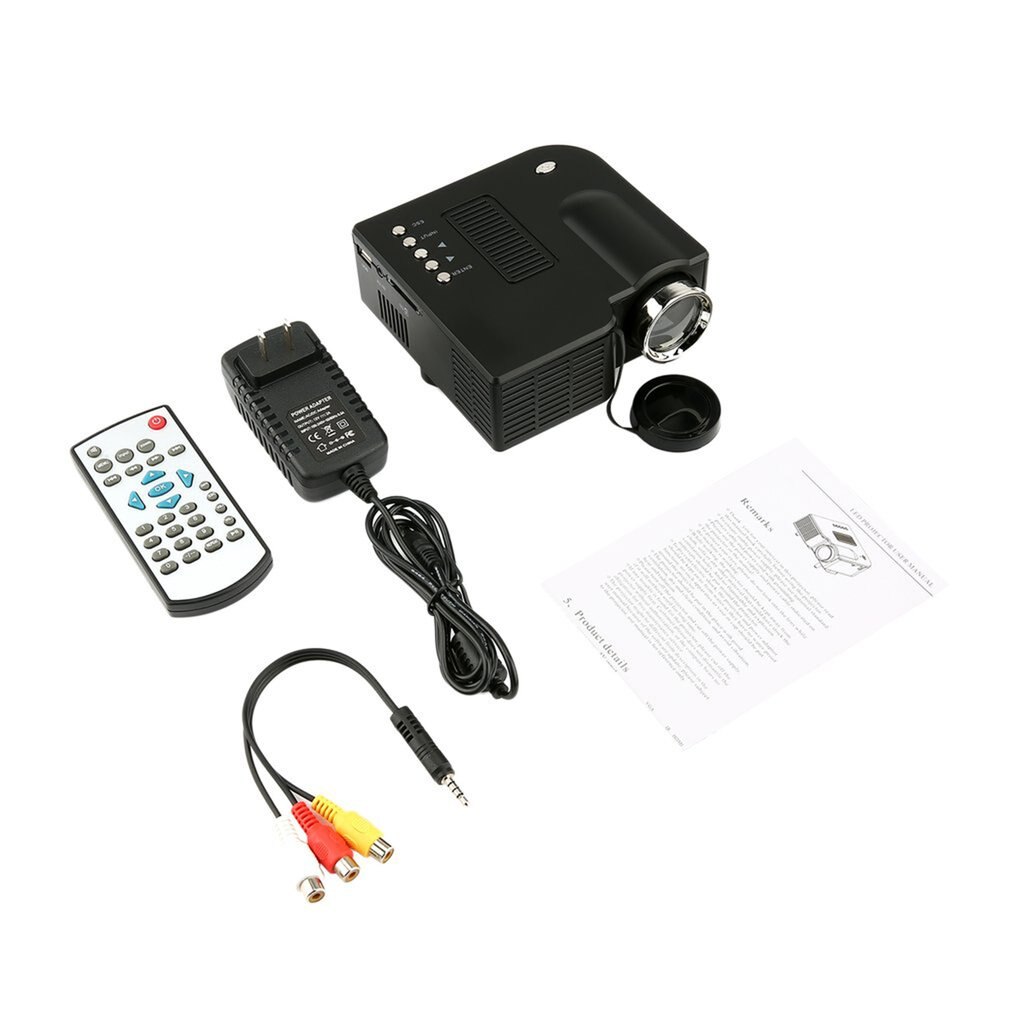 UC28 Mini proyector HD Home 1080P portátil Home Theater con cable LED proyector LCD tecnología de visualización para sistema de conferencias